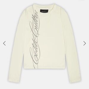 NWT Cold Culture Script Long Sleeve Tee White